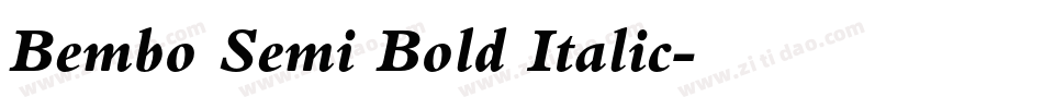 Bembo Semi Bold Italic字体转换